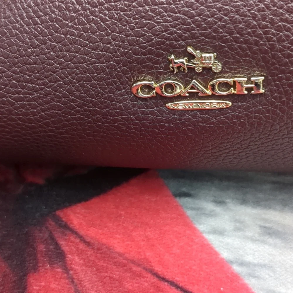Coach Deep Burgundy Edie Leather Bag - Picture 4 of 16